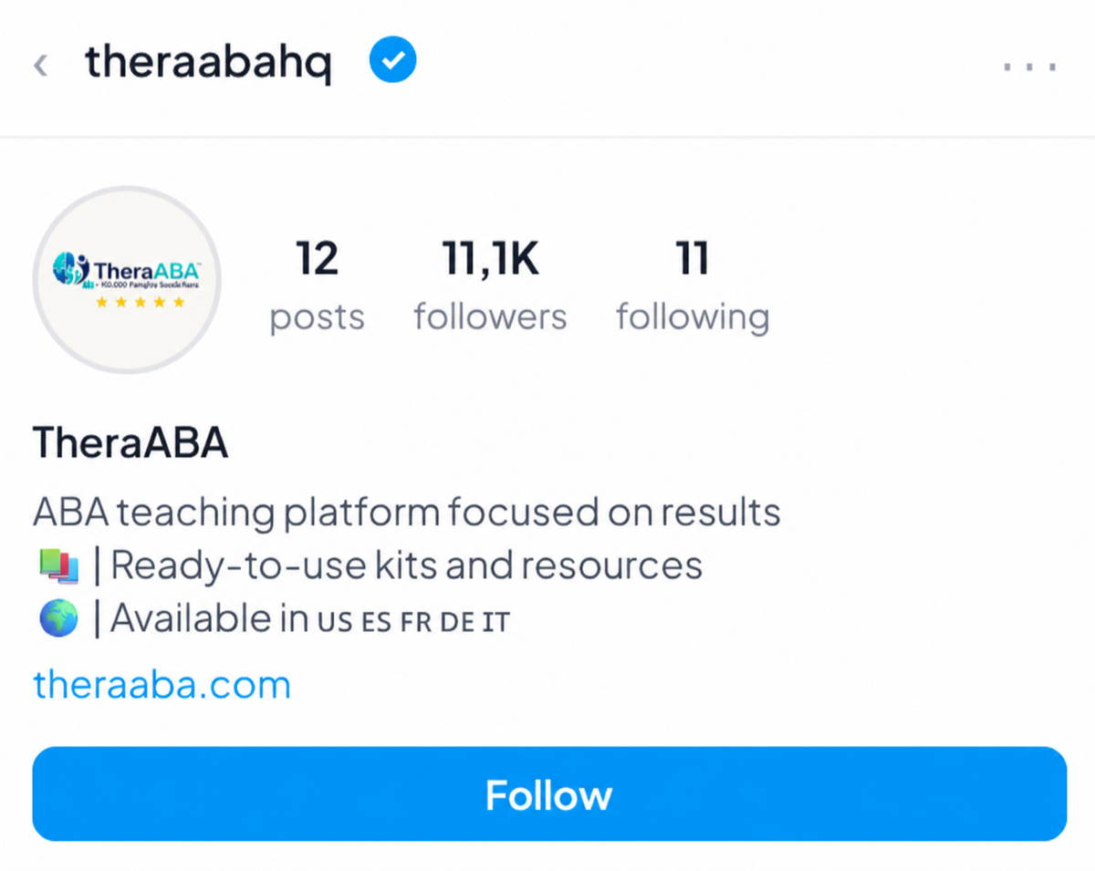 TheraABA Instagram profile